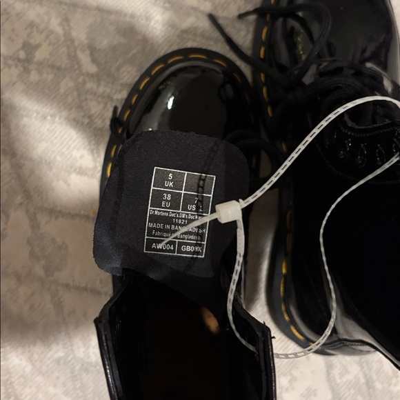 Dr. Martens Shiny Black Combat Boots - Picture 3 of 4